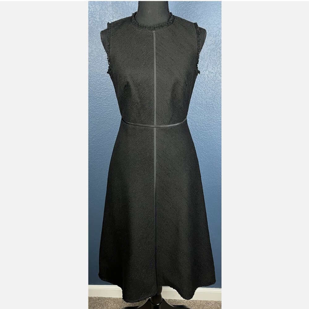 NWOT Kate Spade NY Black Tweed Dress With Cotton Fabric A Line Cut & Sleeveless